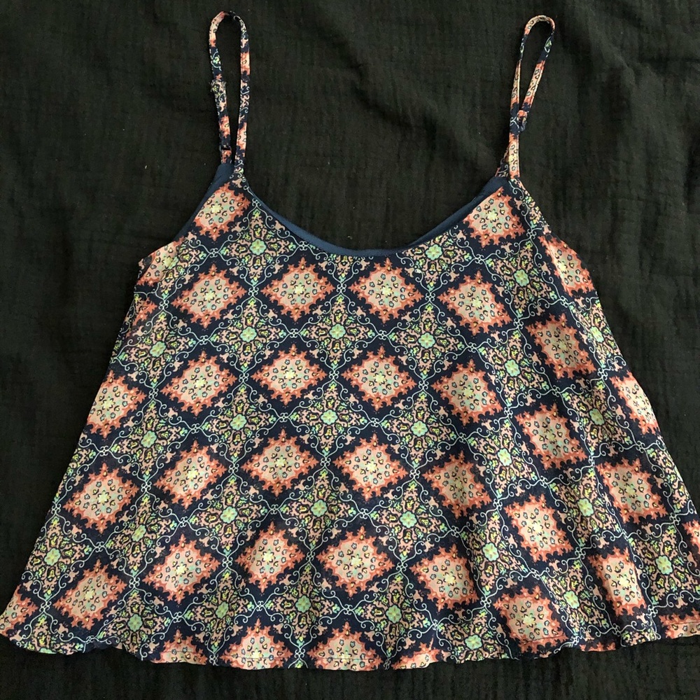 Patterned Cropped Tank Top